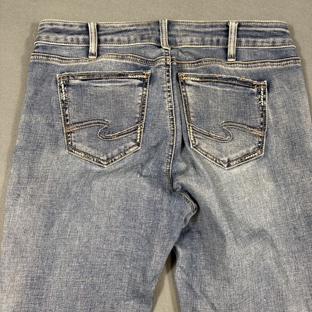 Silver Brand Suki Slim Boot Women's 32/33 WHISKERING Jeans MEDIUM WASH